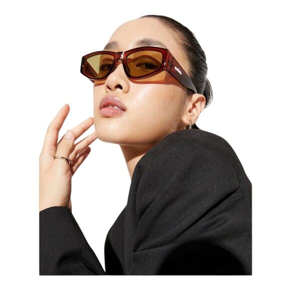 SZADE NIB Melba Sustainable On Trend Squared Off New Spice/Caper Sunglasses - Picture 1 of 14